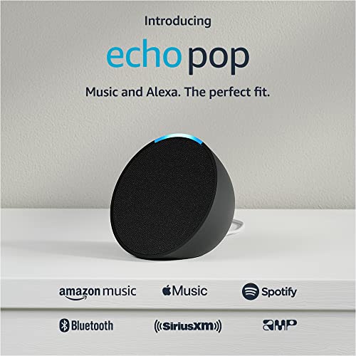Amazon Echo Pop Smart Speaker with Alexa - Charcoal