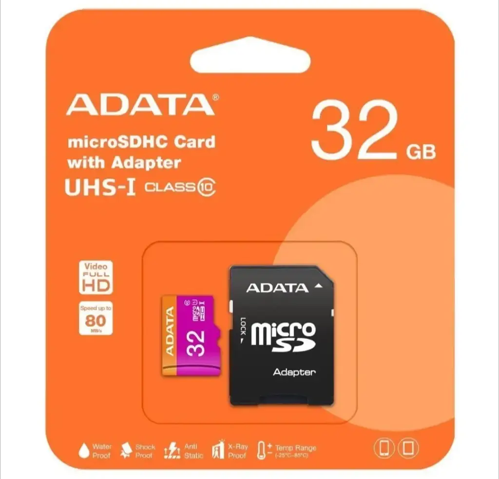 Memoria Micro SD Adata Premier 32 GB Class 10/UHS-I MicroSDHC - 30 MB/s Read - 10 MB/s Write - Lifetime Warranty