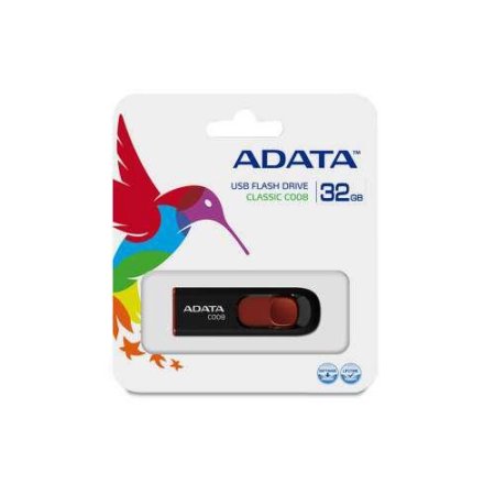 Memoria USB ADATA 32GB USB 2.0 Retractable Capless Flash Drive (Red)
