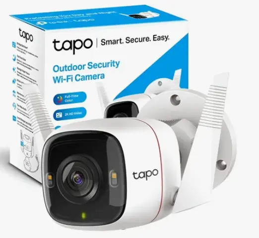 TP-Link Tapo C320WS, Cámara de Seguridad Wi-Fi para Exteriores, Visión Nocturna Full-Color, Definición de 2K