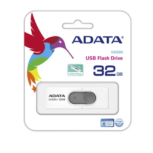 Memoria USB ADATA UV220 - USB-Flash-Laufwerk - 32 GB - USB 2.0 - Weiß/Grau