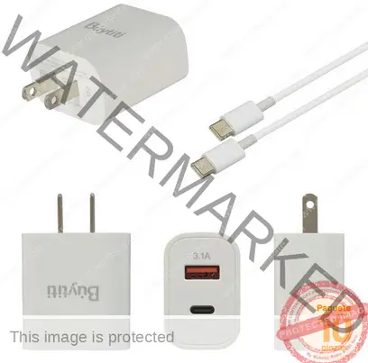 Cargador 30W 2 Puertos USB y USB-Tipo C Con Cable Tipo C CAR765