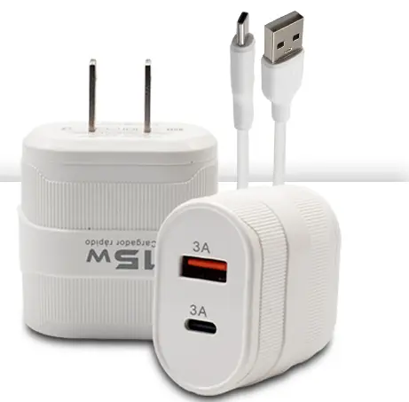 Cargador Buytiti de 15W con Puerto USB y Tipo C CAR-753
